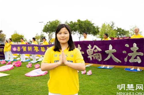 '图4：就读加州大学洛杉矶分校的Alice孙感恩师尊，让自己有机会返本归真。'