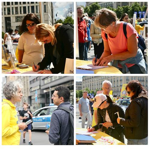 &#039图9：民众签名声援法轮功学员反迫害。&#039